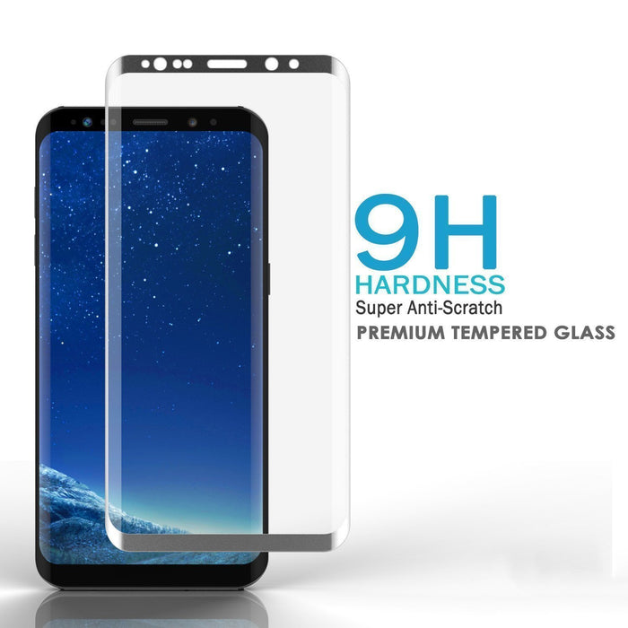 Galaxy S10e Silver Punkcase Glass SHIELD Tempered Glass Screen Protector 0.33mm Thick 9H Glass (Color in image: Black)