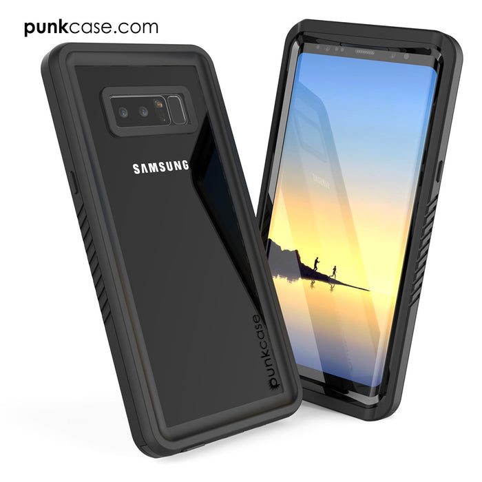 Galaxy Note 8 Case, Punkcase [Extreme Series] [Slim Fit] [IP68 Certified] [Shockproof] Armor Cover W/ Built In Screen Protector [Clear] (Color in image: Black)