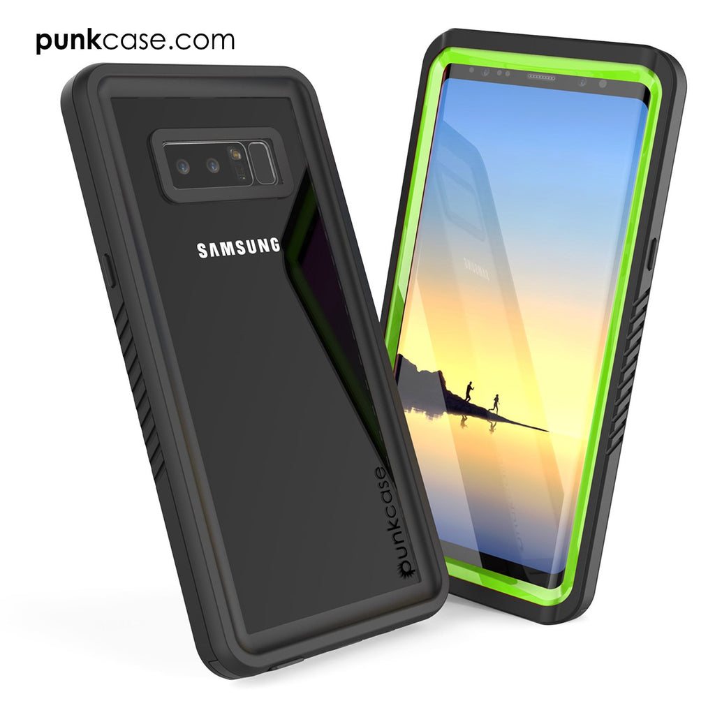 Galaxy Note 8 Case, Punkcase [Extreme Series] [Slim Fit] [IP68 Certified] [Shockproof] Armor Cover W/ Built In Screen Protector [Light Green] (Color in image: Pink)