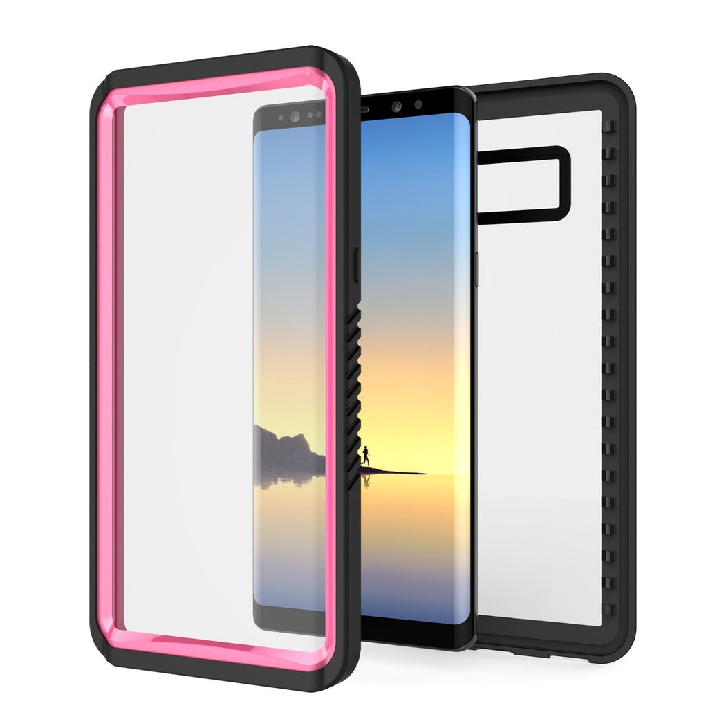 Galaxy Note 8 Waterproof Case, Punkcase [Extreme Series] [Slim Fit] [IP68 Certified] [Shockproof] [Snowproof] [Dirproof] Armor Cover W/ Built In Screen Protector for Samsung Galaxy Note 8 [Pink] (Color in image: White)