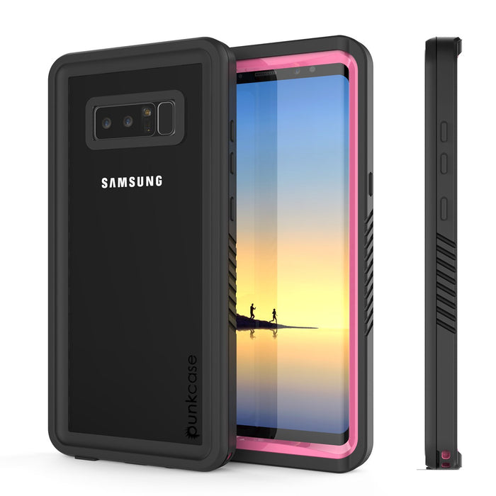 Galaxy Note 8 Waterproof Case, Punkcase [Extreme Series] [Slim Fit] [IP68 Certified] [Shockproof] [Snowproof] [Dirproof] Armor Cover W/ Built In Screen Protector for Samsung Galaxy Note 8 [Pink] (Color in image: Pink)