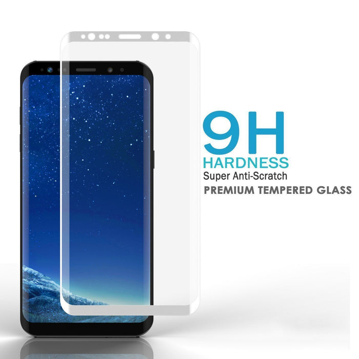 Galaxy S10e White Punkcase Glass SHIELD Tempered Glass Screen Protector 0.33mm Thick 9H Glass (Color in image: Black)