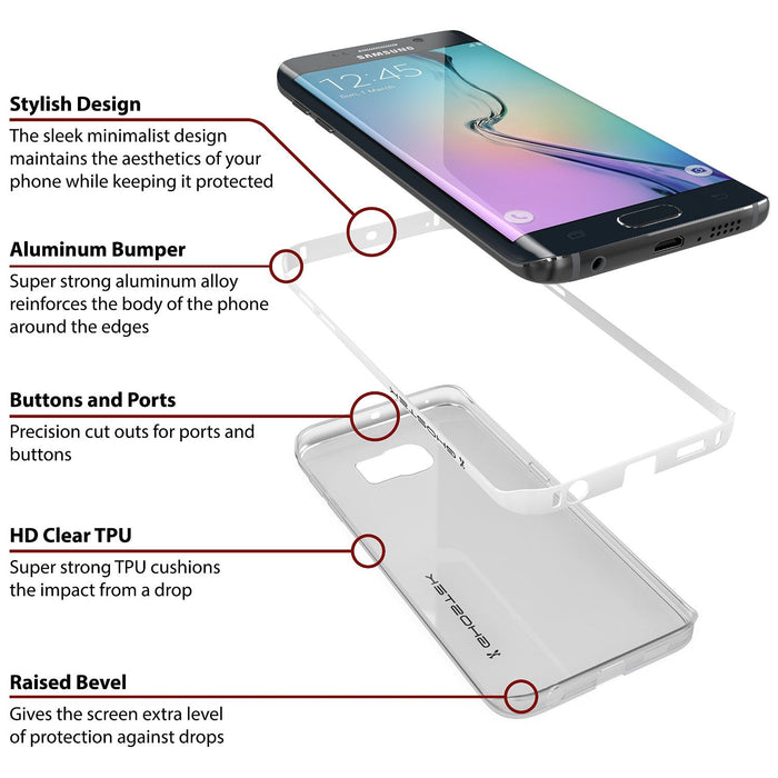 Galaxy S6 Edge Case, Ghostek White Cloak Series Slim Hybrid Impact Armor | Lifetime Warranty (Color in image: gold)
