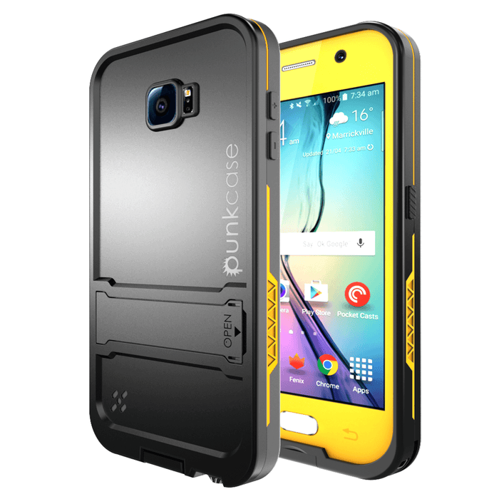 Galaxy S6 Waterproof Case Punkcase SpikeStar Yellow Water/Shock/Dirt/Snow Proof | Lifetime Warranty (Color in image: yellow)