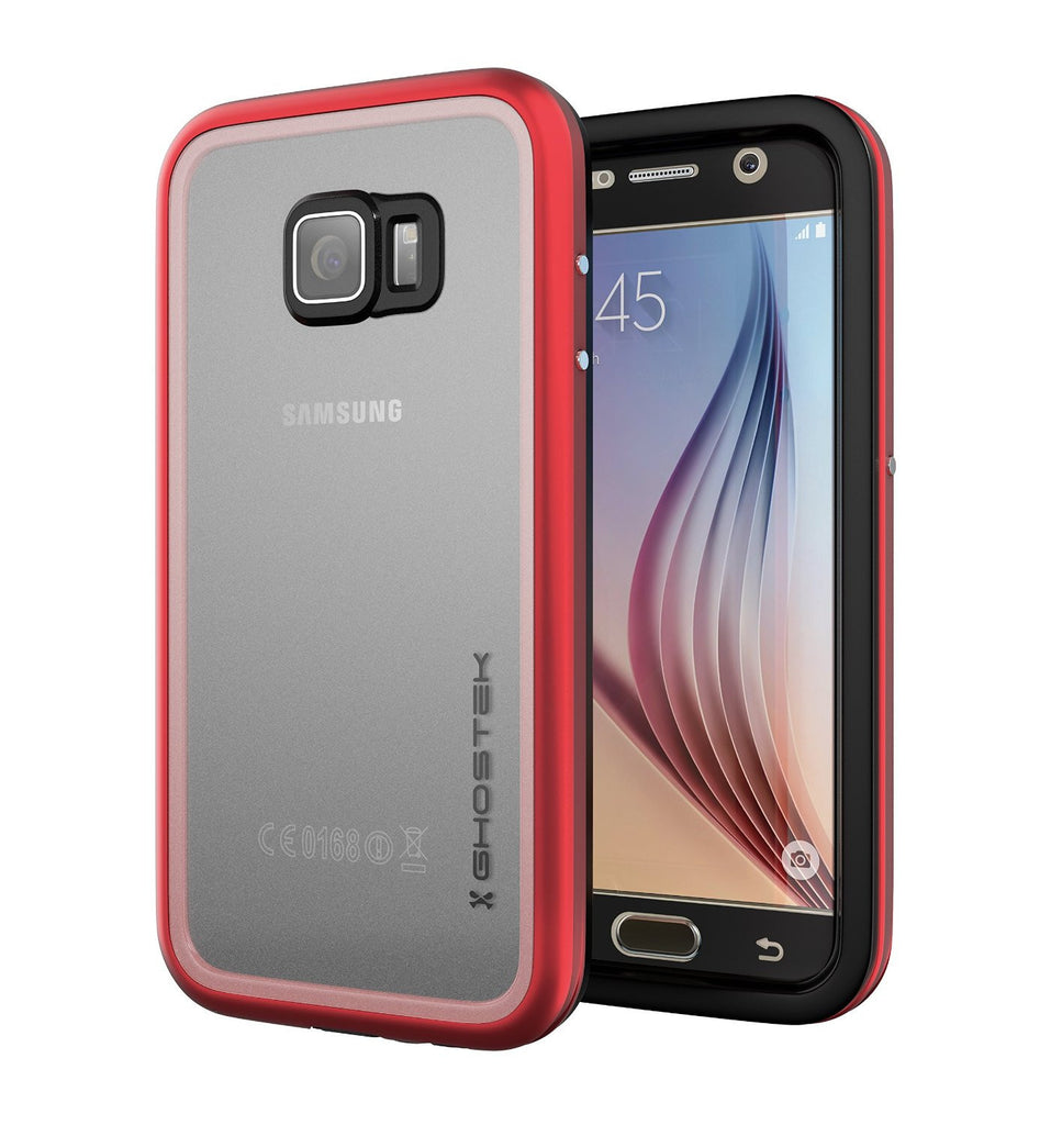 Galaxy S6 Waterproof Case, Ghostek Atomic 2.0 Red  Water/Shock/Dirt/Snow Proof | Lifetime Warranty (Color in image: Red)