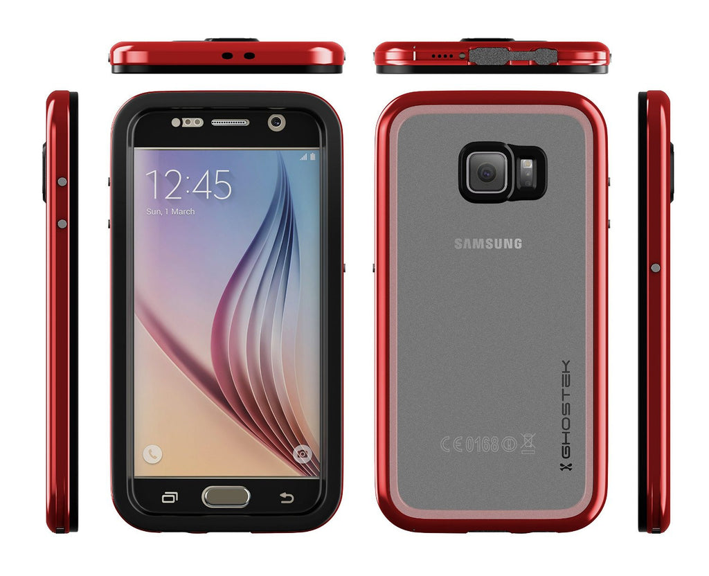 Galaxy S6 Waterproof Case, Ghostek Atomic 2.0 Red  Water/Shock/Dirt/Snow Proof | Lifetime Warranty (Color in image: Gold)