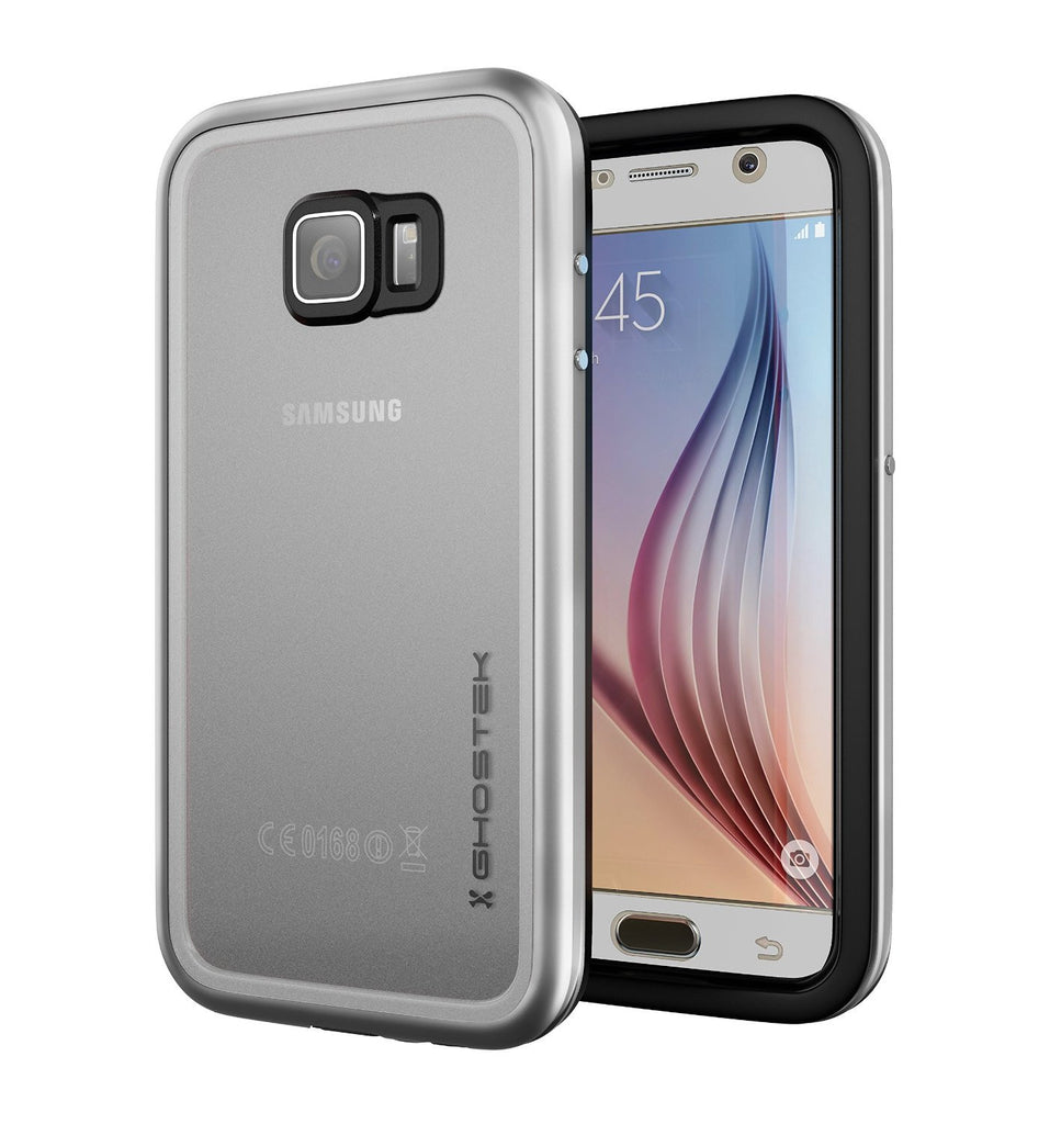 Galaxy S6 Waterproof Case, Ghostek Atomic 2.0 Silver Water/Shock/Dirt/Snow Proof | Lifetime Warranty (Color in image: Silver)