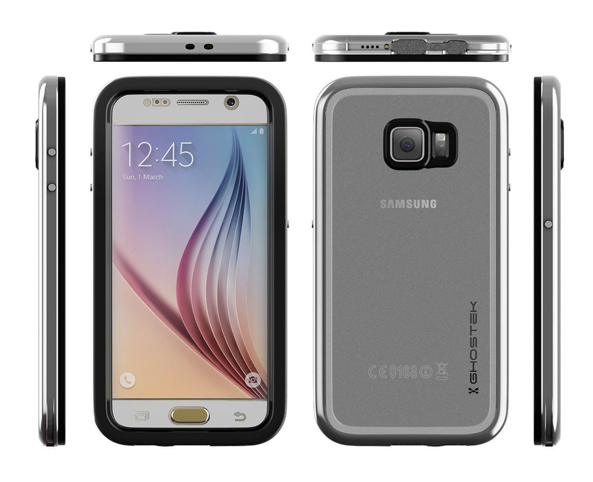 Galaxy S6 Waterproof Case, Ghostek Atomic 2.0 Silver Water/Shock/Dirt/Snow Proof | Lifetime Warranty (Color in image: Red)
