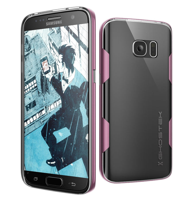 Galaxy S7 Case, Ghostek Cloak Series Pink  Slim Premium Protective Hybrid Impact Glass Armor (Color in image: pink)