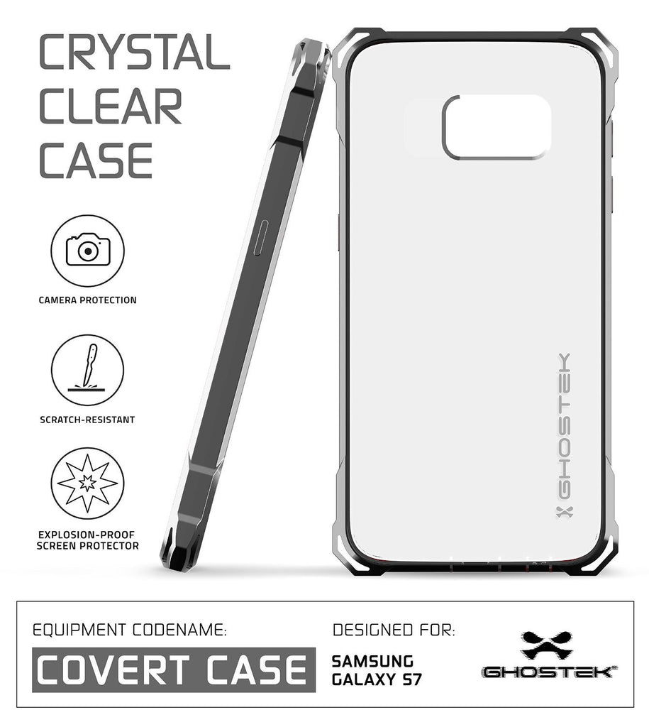 Galaxy S7 Case, Ghostek® Covert Dark Grey Series Premium Impact Cover | Lifetime Warranty Exchange (Color in image: Clear)