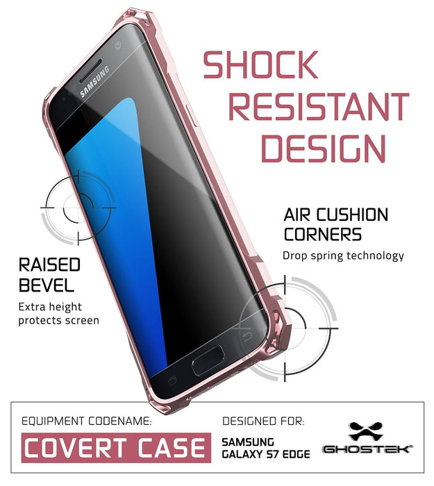 S7 Edge Case, Ghostek® Covert Peach Series Premium Impact Cover | Lifetime Warranty Exchange (Color in image: clear)