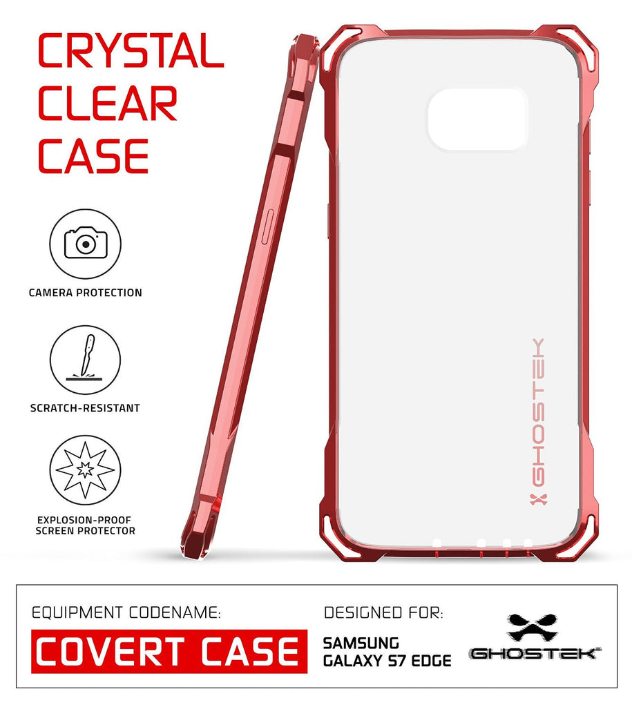 S7 Edge Case, Ghostek® Covert Rose Pink Series Premium Impact Cover | Lifetime Warranty Exchange (Color in image: peach)