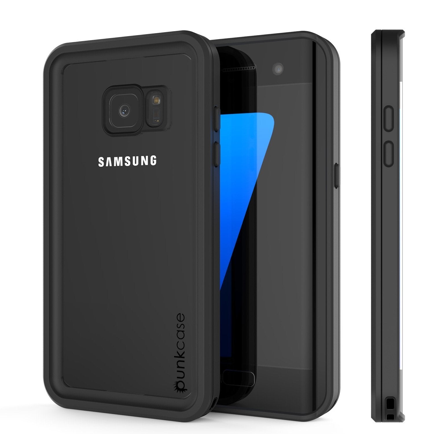 Galaxy S7 Edge Waterproof Case, Punkcase [Extreme Series] [Slim Fit] [IP68 Certified] [Shockproof] [Snowproof] [Dirproof] Armor Cover [BLACK] (Color in image: Black)