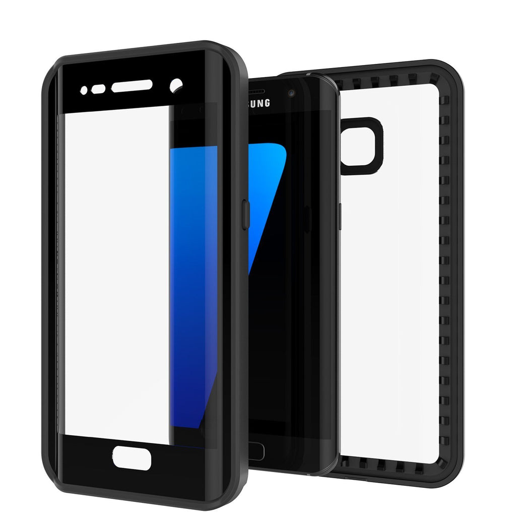 Galaxy S7 Edge Waterproof Case, Punkcase [Extreme Series] [Slim Fit] [IP68 Certified] [Shockproof] [Snowproof] [Dirproof] Armor Cover [BLACK] (Color in image: White)