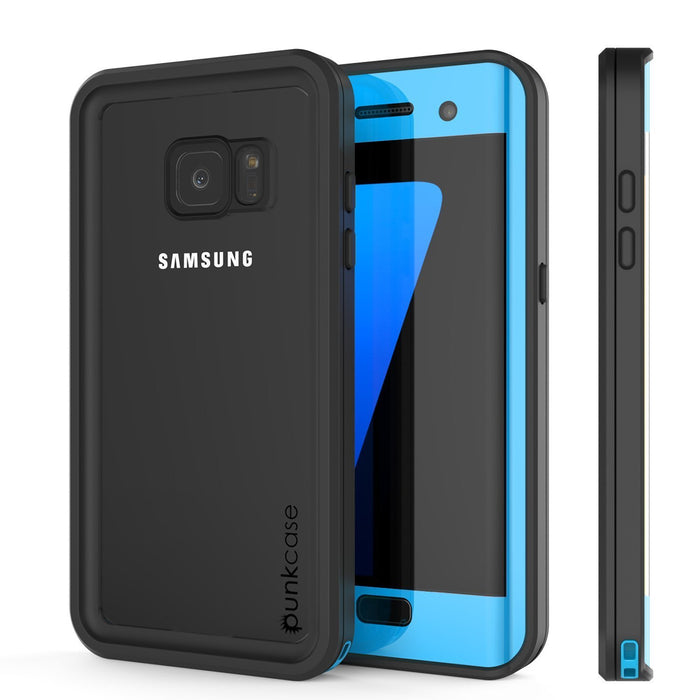 Galaxy S7 Edge Waterproof Case, Punkcase [Extreme Series] [Slim Fit] [IP68 Certified] [Shockproof] [Snowproof] [Dirproof] Armor Cover [Light Blue] 