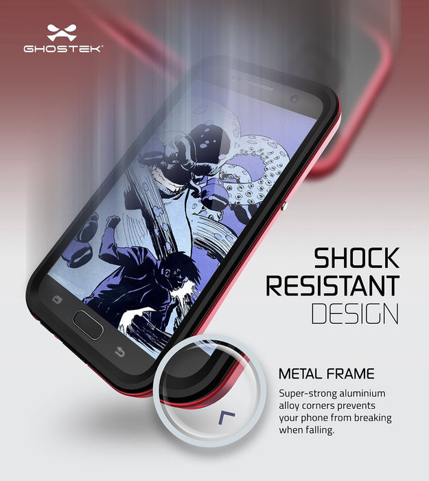 Galaxy S7 Waterproof Case, Ghostek Atomic 2.0 Red  Water/Shock/Dirt/Snow Proof | Lifetime Warranty (Color in image: Silver)