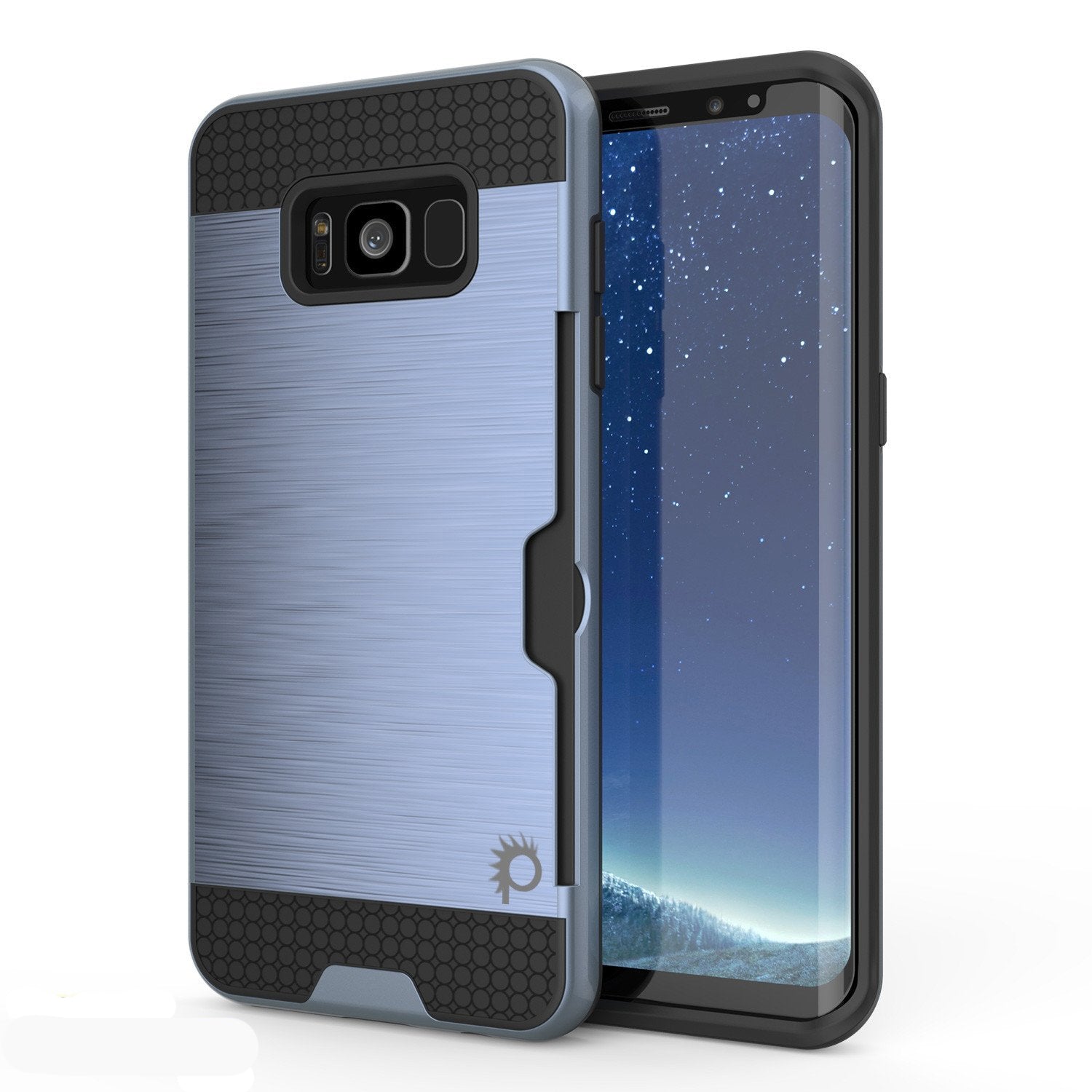 Galaxy S8 Plus Case, PUNKcase [SLOT Series] [Slim Fit] Dual-Layer Armor Cover w/Integrated Anti-Shock System, Credit Card Slot [Navy] (Color in image: Navy)