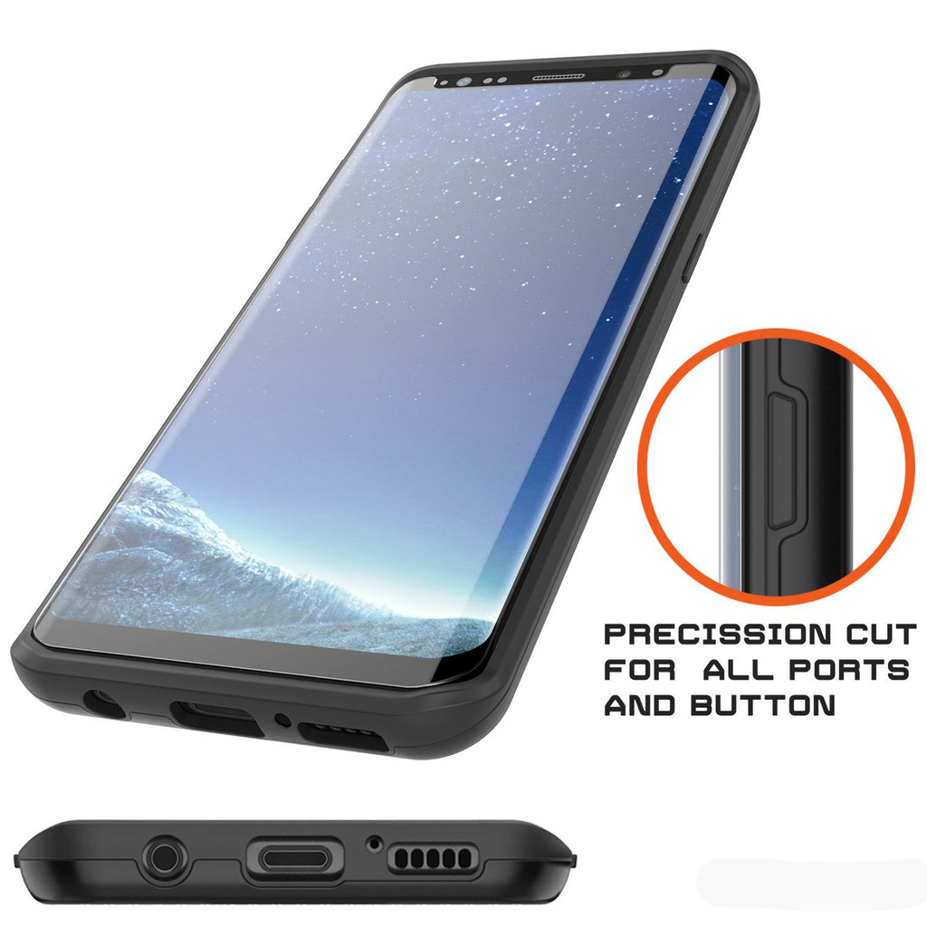 Galaxy S8 Plus Case, PUNKcase [SLOT Series] [Slim Fit] Dual-Layer Armor Cover w/Integrated Anti-Shock System, Credit Card Slot [Black] (Color in image: Grey)