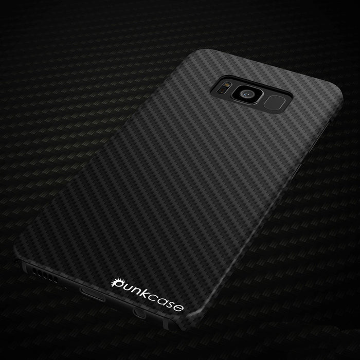 Galaxy S8 Plus Case, PunkCase CarbonShield, Jet Black 