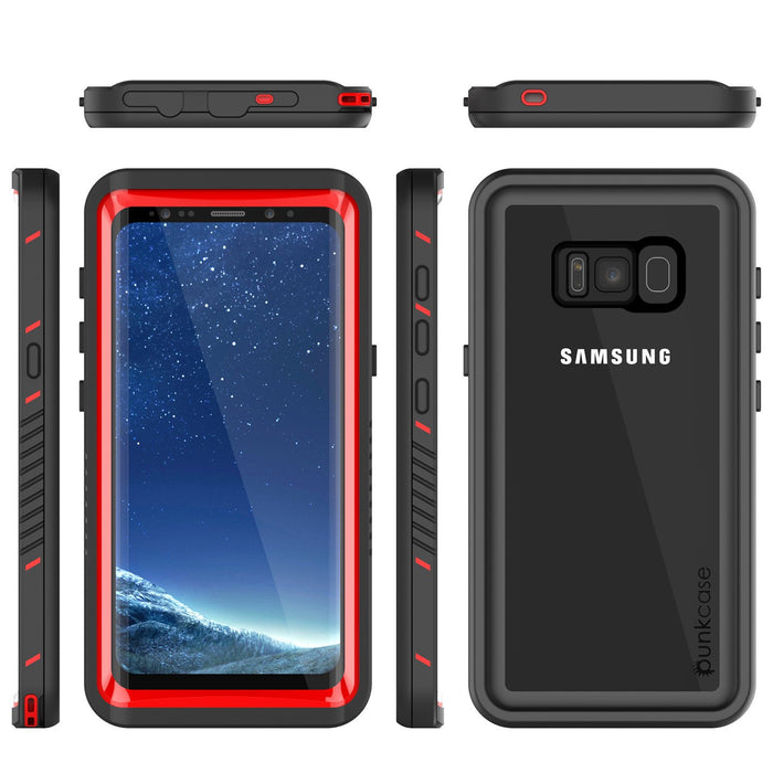 Galaxy S8 Waterproof Case, Punkcase [Extreme Series] [Slim Fit] [IP68 Certified] [Shockproof] [Snowproof] [Dirproof] Armor Cover W/ Built In Screen Protector for Samsung Galaxy S8 [Red] (Color in image: Light Blue)