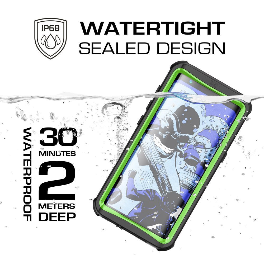 Galaxy S8 Plus Waterproof Case, Ghostek Nautical Series (Green) | Slim Underwater Full Body Protection (Color in image: Red)