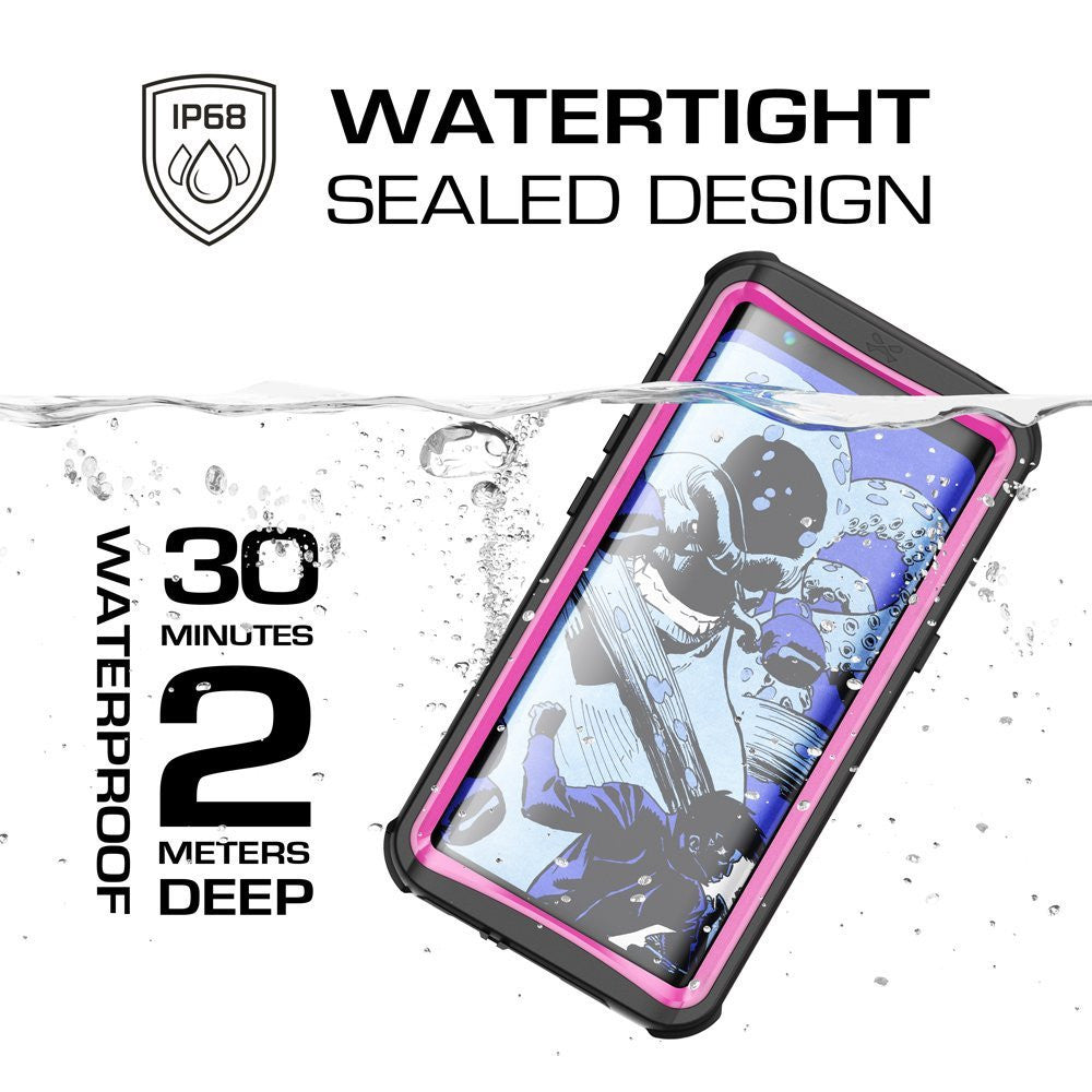Galaxy S8 Plus Waterproof Case, Ghostek Nautical Series (Pink) | Slim Underwater Full Body Protection (Color in image: White)
