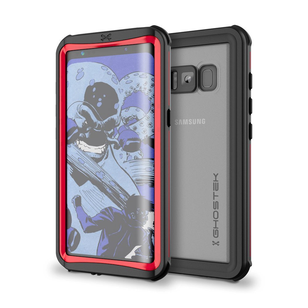 Galaxy S8 Plus Waterproof Case, Ghostek Nautical Series (Red) | Slim Underwater Full Body Protection (Color in image: Red)