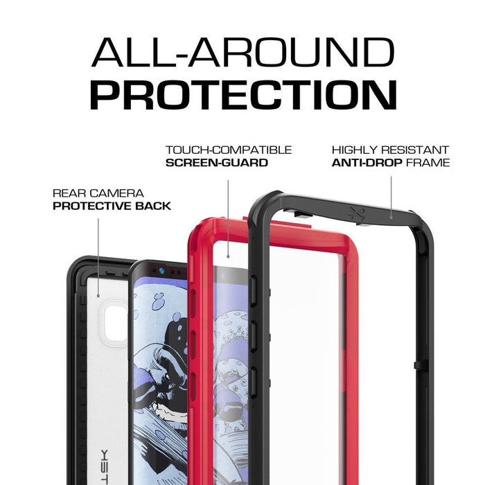 Galaxy S8 Plus Waterproof Case, Ghostek Nautical Series (Red) | Slim Underwater Full Body Protection (Color in image: Green)