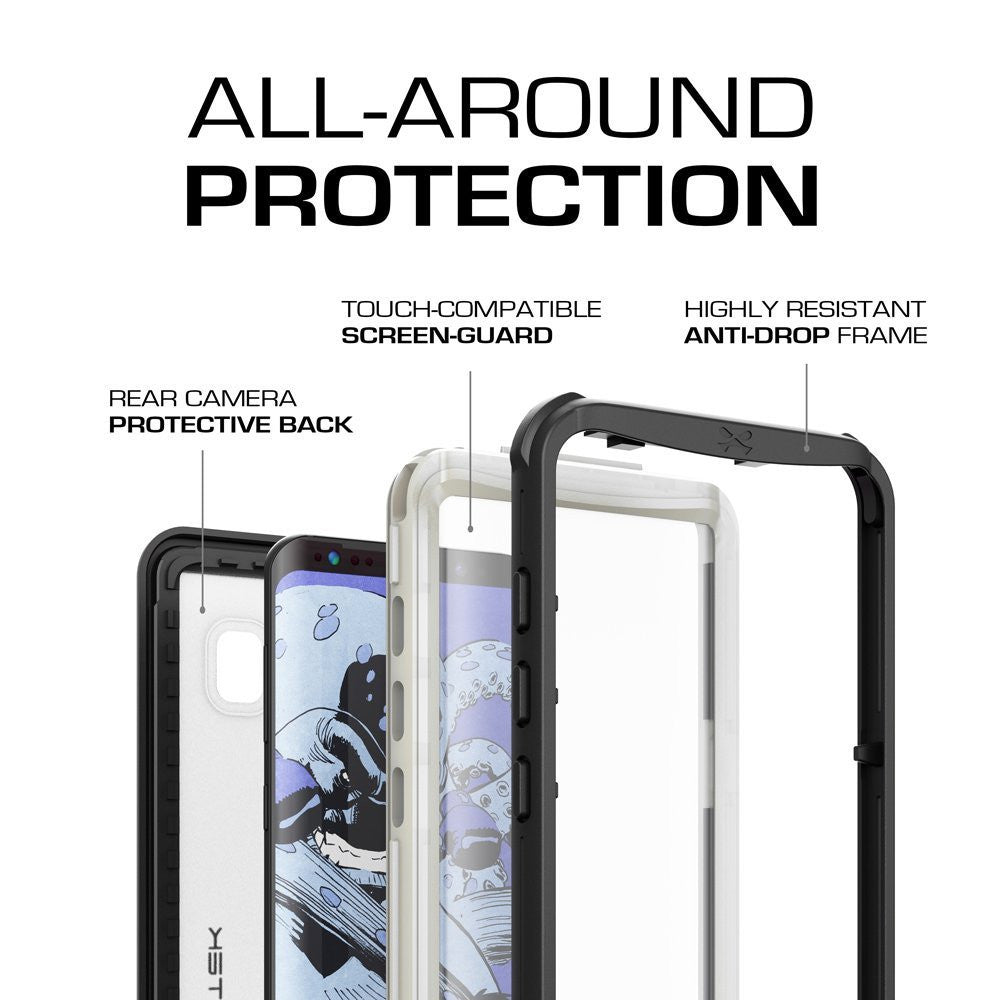 Galaxy S8 Plus Waterproof Case, Ghostek Nautical Series (White) | Slim Underwater Full Body Protection (Color in image: Green)