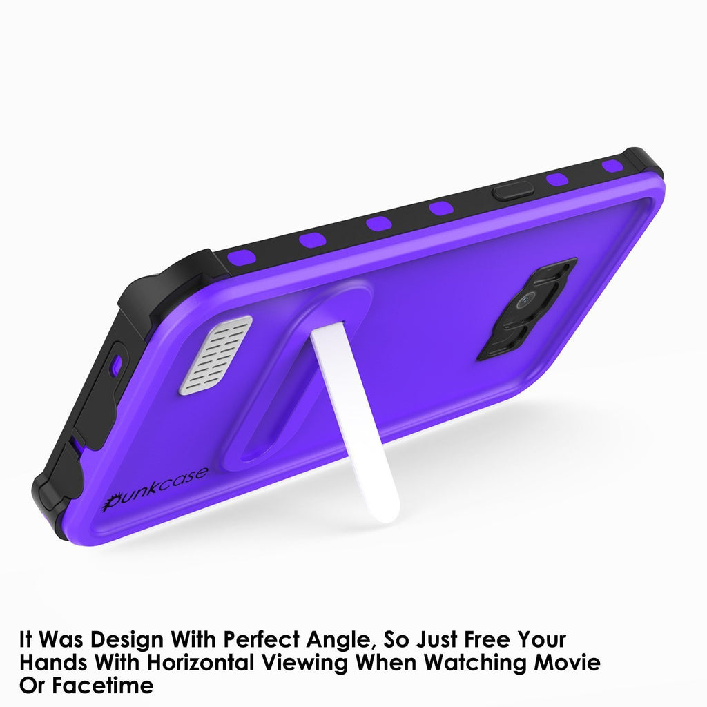 Galaxy S8 Plus Waterproof Case, Punkcase KickStud Purple Series [Slim Fit] [IP68 Certified] [Shockproof] [Snowproof] Armor Cover. (Color in image: White)