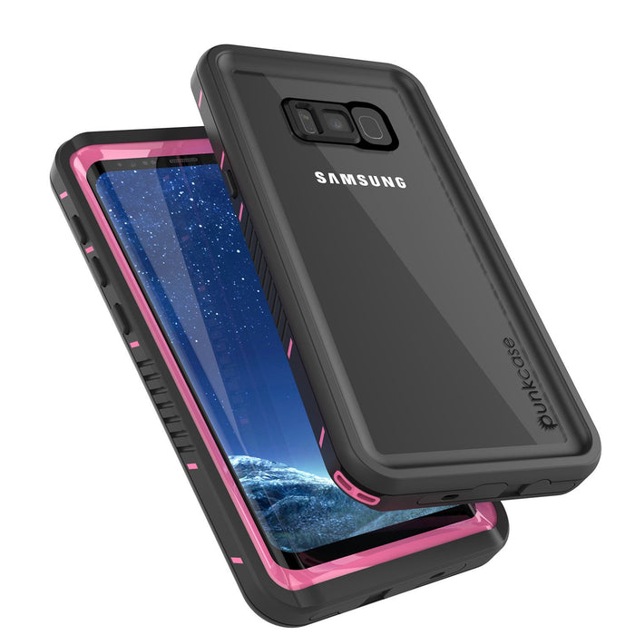 Galaxy S8 Waterproof Case, Punkcase [Extreme Series] [Slim Fit] [IP68 Certified] [Shockproof] [Snowproof] [Dirproof] Armor Cover W/ Built In Screen Protector for Samsung Galaxy S8 [Pink] (Color in image: Black)
