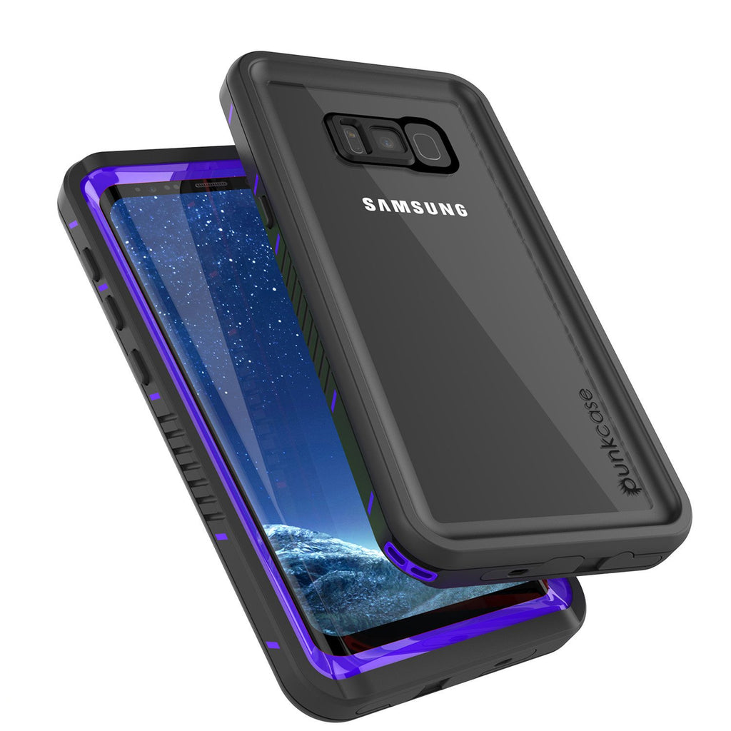 Galaxy S8 PLUS Waterproof Case, Punkcase [Extreme Series] [Slim Fit] [IP68 Certified] [Shockproof] [Snowproof] [Dirproof] Armor Cover W/ Built In Screen Protector for Samsung Galaxy S8+ [Purple] (Color in image: White)
