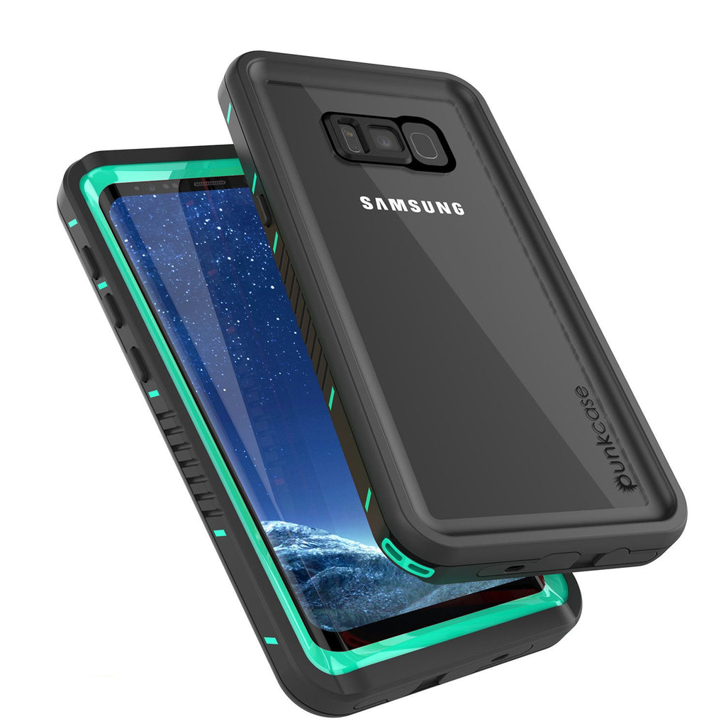 Galaxy S8 Waterproof Case, Punkcase [Extreme Series] [Slim Fit] [IP68 Certified] [Shockproof] [Snowproof] [Dirproof] Armor Cover W/ Built In Screen Protector for Samsung Galaxy S8 [Teal] (Color in image: Light Blue)