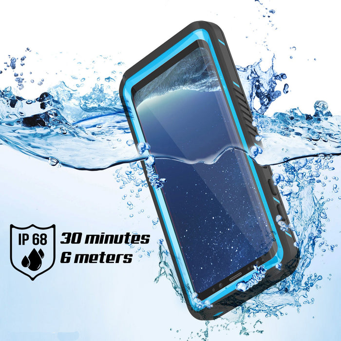 Galaxy S8 Waterproof Case, Punkcase [Extreme Series] [Slim Fit] [IP68 Certified] [Shockproof] [Snowproof] [Dirproof] Armor Cover [Light Blue] 