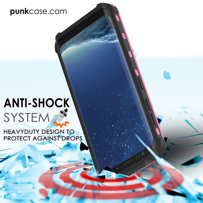 Galaxy S8 Plus Waterproof Case, Punkcase KickStud Pink Series [Slim Fit] [IP68 Certified] [Shockproof] [Snowproof] Armor Cover W/ Built-In Kickstand (Color in image: Light Blue)