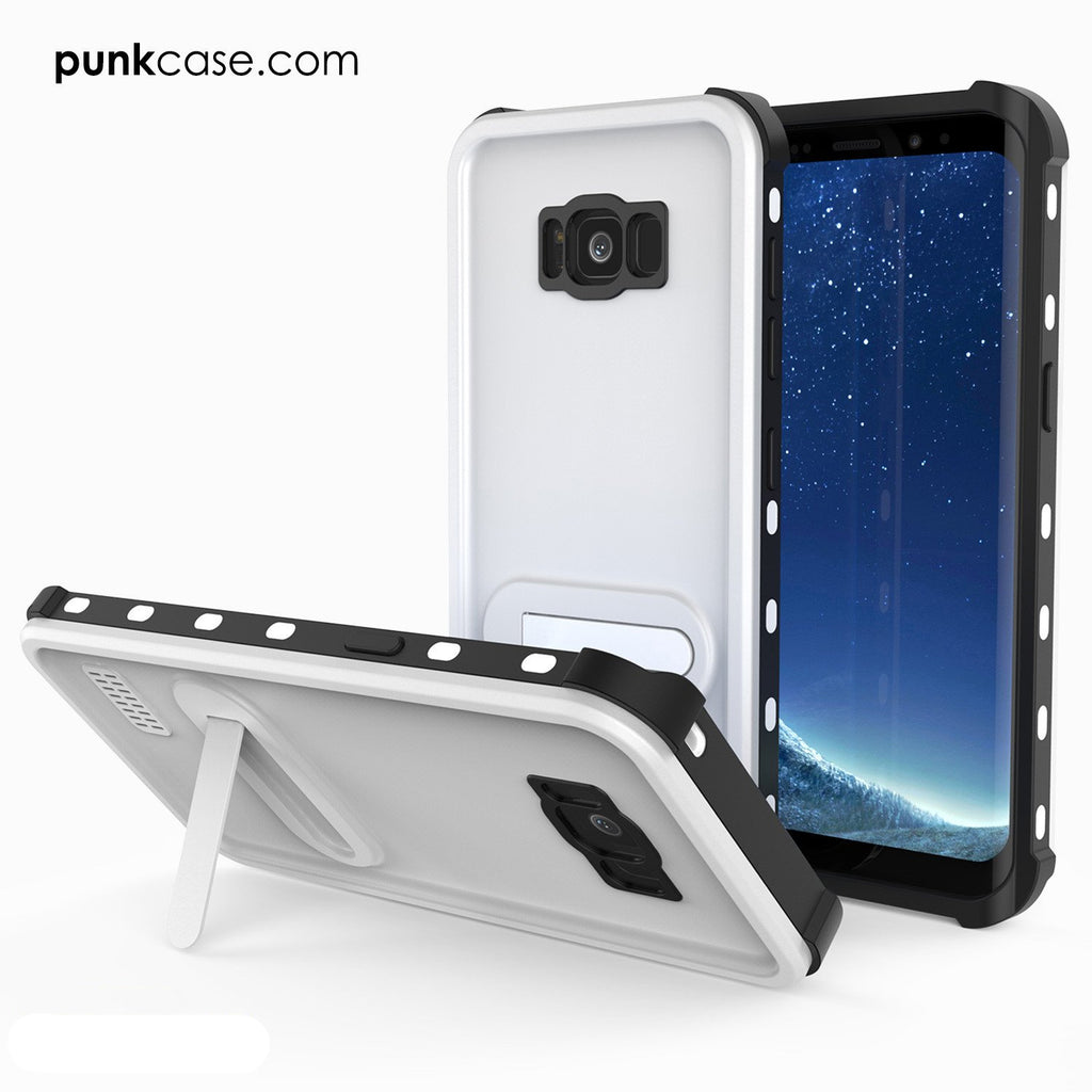 Protector [White]Galaxy S8 Waterproof Case, Punkcase [KickStud Series] [Slim Fit] [IP68 Certified] [Shockproof] [Snowproof] Armor Cover [Teal] (Color in image: Pink)