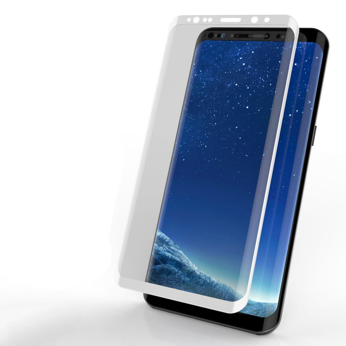 Galaxy S10e White Punkcase Glass SHIELD Tempered Glass Screen Protector 0.33mm Thick 9H Glass (Color in image: White)