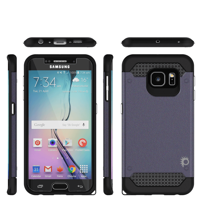 Galaxy s6 EDGE Case PunkCase Galactic Black Series Slim Armor Soft Cover w/ Screen Protector (Color in image: rose gold)