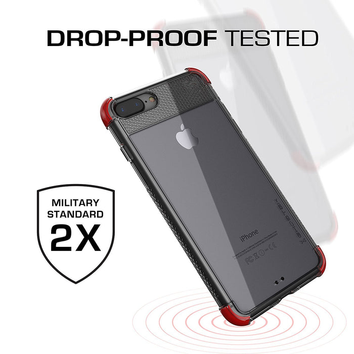 iPhone 8+ Plus Case, Ghostek Covert 2 Series for iPhone 8+ Plus Protective Case [ Red] (Color in image: White)