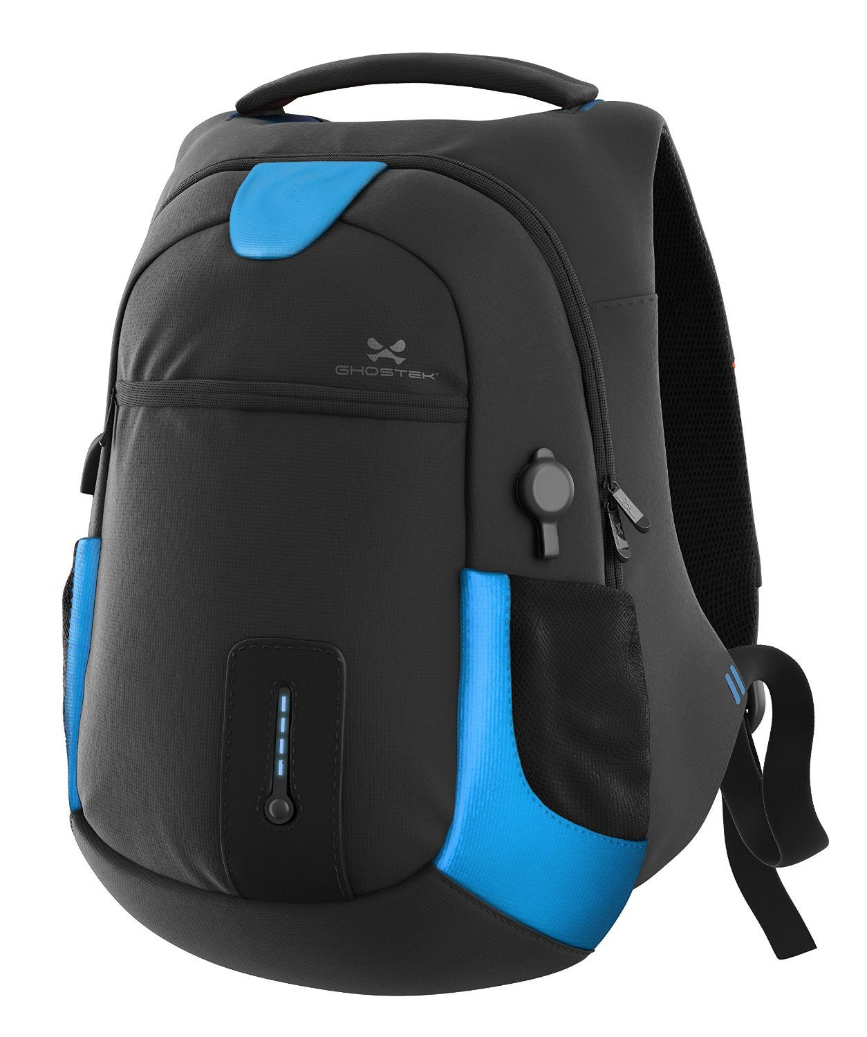 Ghostek NRGbag Blue Series Computer Laptop Messenger Backpack Book Bag + Battery Power Bank | Water Resistant | 7000mAh (Color in image: Blue)