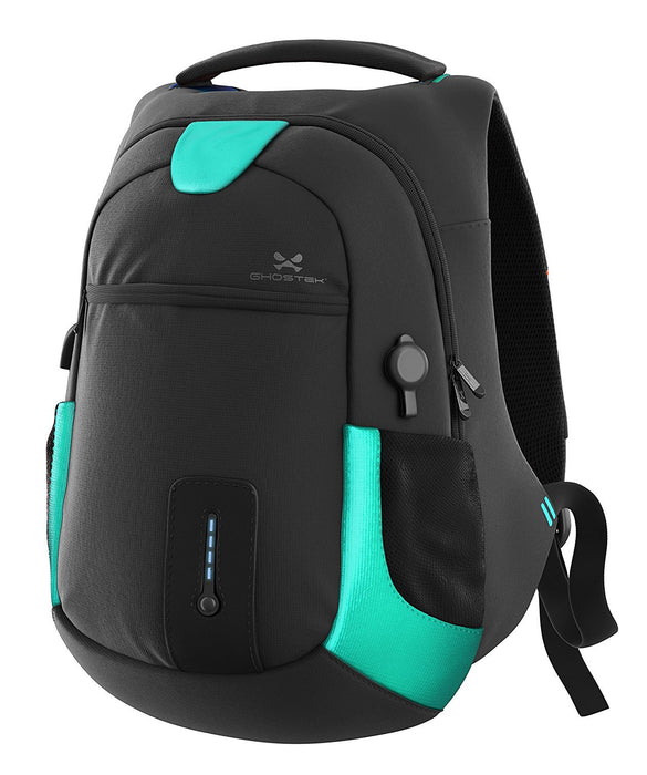 Ghostek NRGbag Teal Series Computer Laptop Messenger Backpack Book Bag + Battery Power Bank | Water Resistant | 7000mAh (Color in image: Teal)