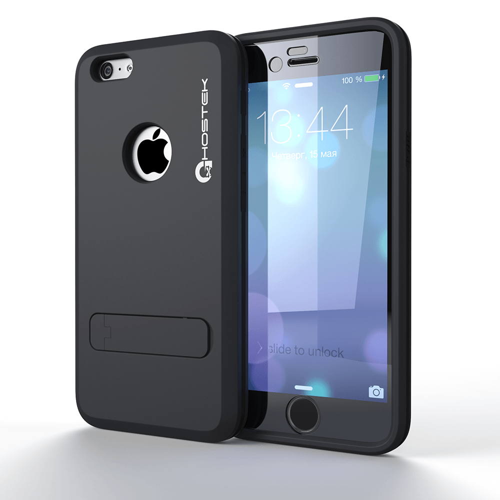 iphone-6-plus-waterproof-case-ghostek-bullet-charcoal-apple-iphone-6-plus-waterproof-case-w-attached-screen-protector-lifetime-warranty-apple-iphone-6-plus-slim-fitted-waterproof-shock-proof-dust-proof-dirt-proof-snow-proof-cover-case-ghocas205 (Color in image: charcoal)