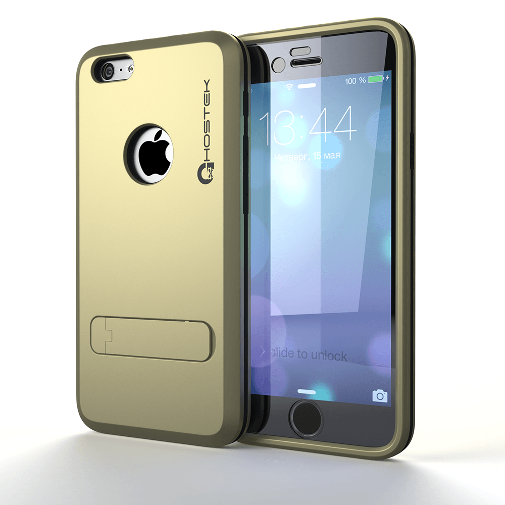 iphone-6-plus-waterproof-case-ghostek-bullet-gold-apple-iphone-6-plus-waterproof-case-w-attached-screen-protector-lifetime-warranty-apple-iphone-6-plus-slim-fitted-waterproof-shock-proof-dust-proof-dirt-proof-snow-proof-cover-case-ghocas202 (Color in image: gold)