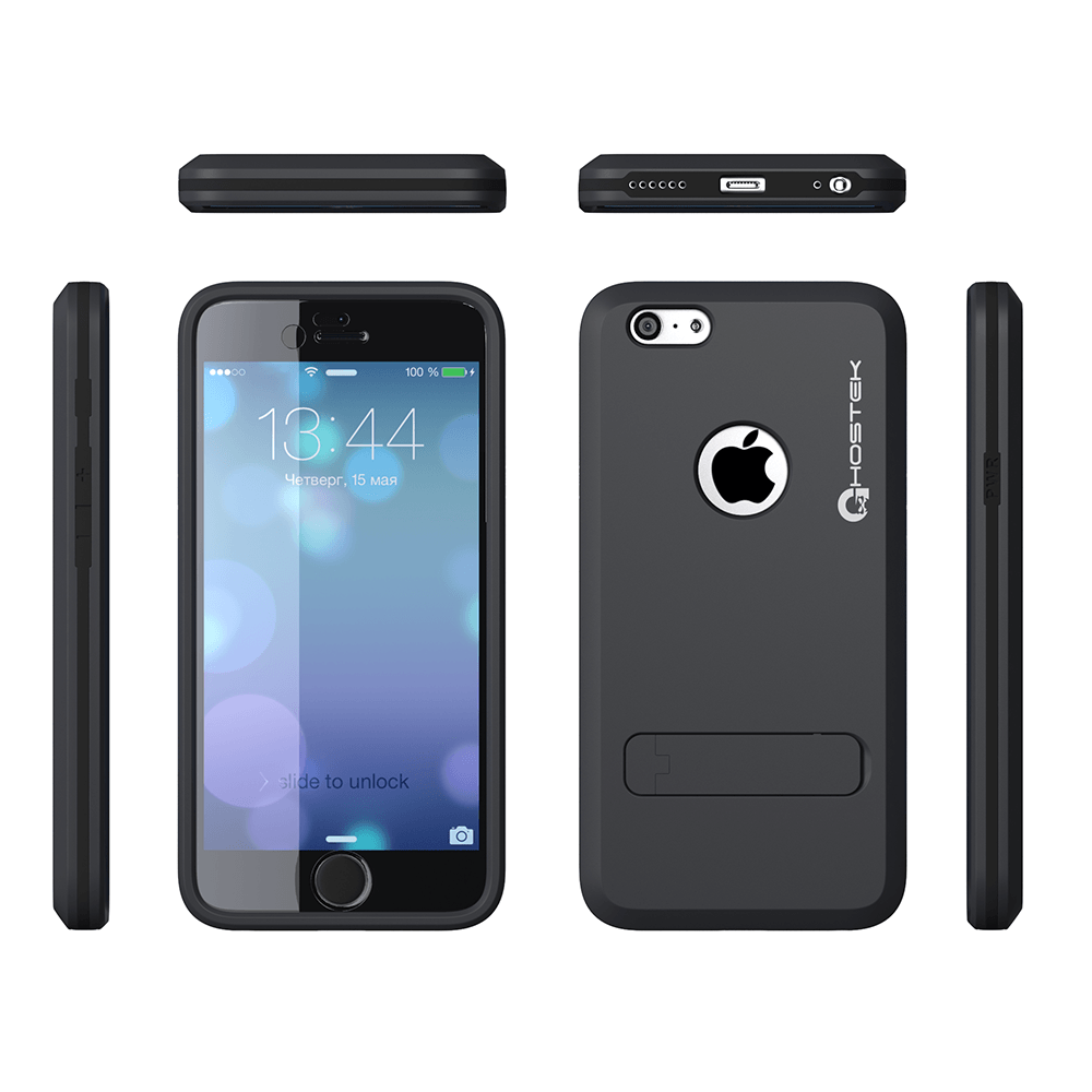 iphone-6-plus-waterproof-case-ghostek-bullet-charcoal-apple-iphone-6-plus-waterproof-case-w-attached-screen-protector-lifetime-warranty-apple-iphone-6-plus-slim-fitted-waterproof-shock-proof-dust-proof-dirt-proof-snow-proof-cover-case-ghocas205 (Color in image: silver)