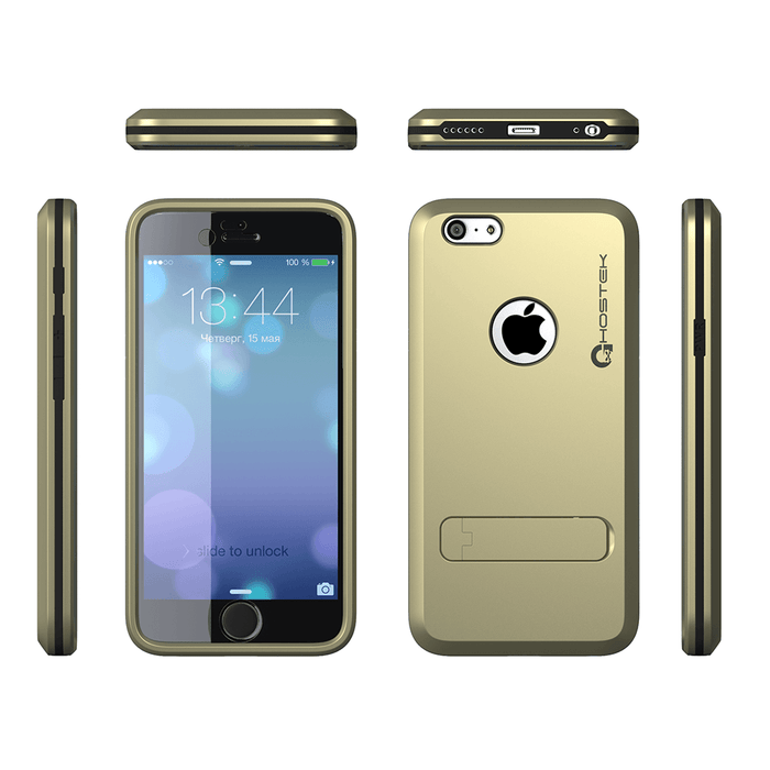 iphone-6-plus-waterproof-case-ghostek-bullet-gold-apple-iphone-6-plus-waterproof-case-w-attached-screen-protector-lifetime-warranty-apple-iphone-6-plus-slim-fitted-waterproof-shock-proof-dust-proof-dirt-proof-snow-proof-cover-case-ghocas202 (Color in image: silver)