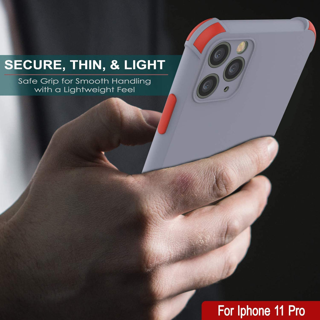Punkcase Protective & Lightweight TPU Case [Sunshine Series] for iPhone 11 Pro [Grey] (Color in image: Rose)