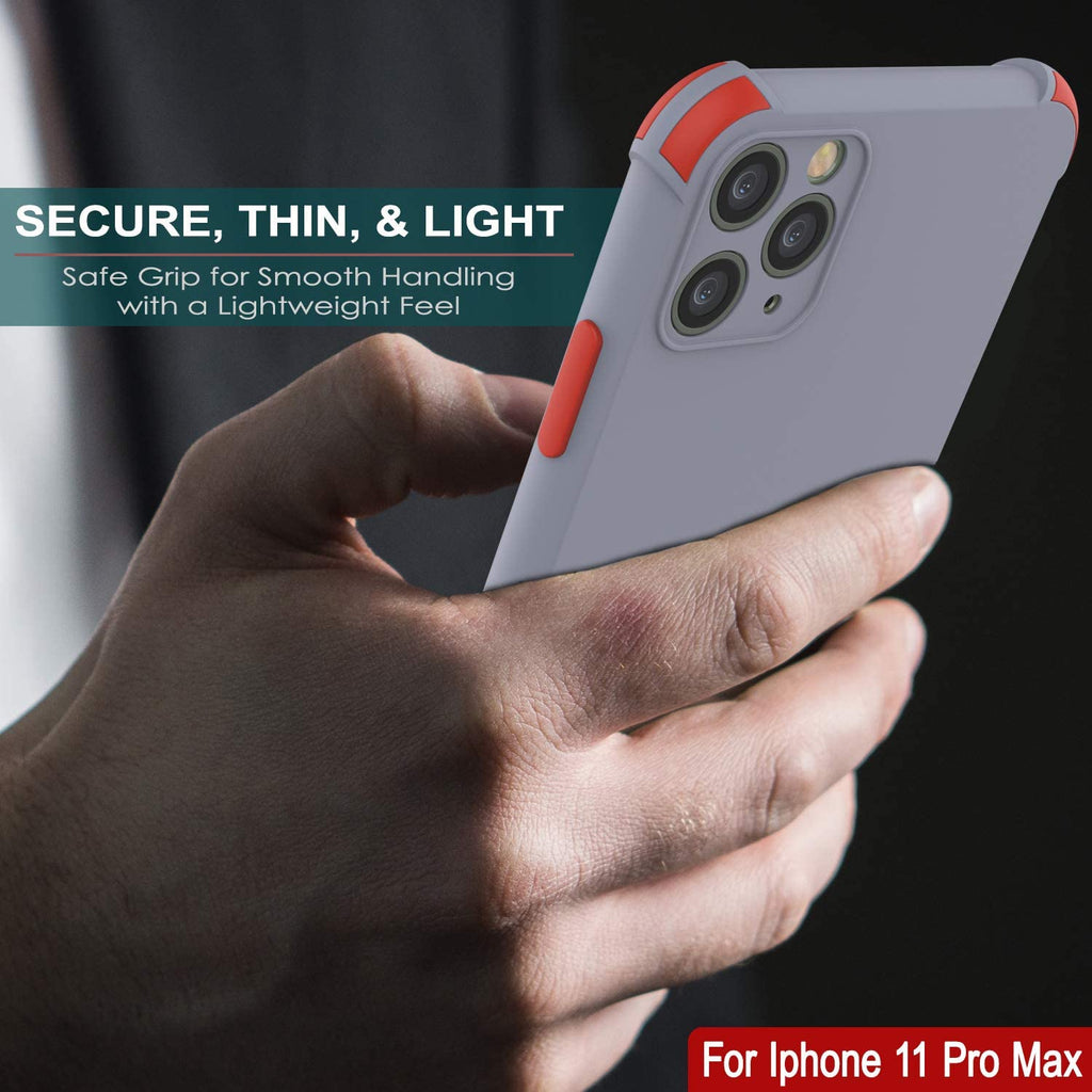 Punkcase Protective & Lightweight TPU Case [Sunshine Series] for iPhone 11 Pro Max [Grey] (Color in image: Rose)