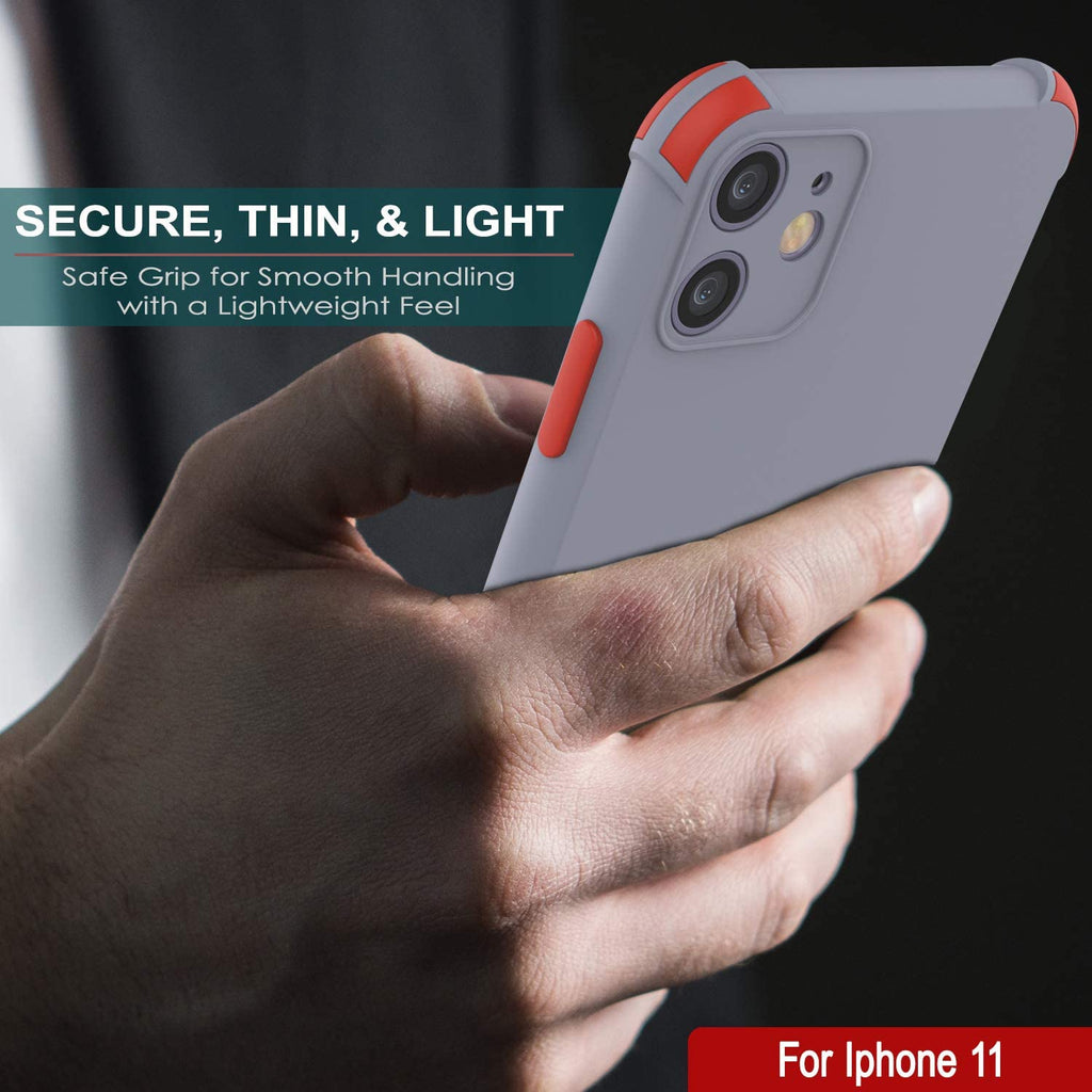 Punkcase Protective & Lightweight TPU Case [Sunshine Series] for iPhone 11 [Grey] (Color in image: Rose)