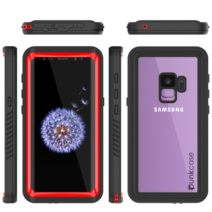Galaxy S9 PLUS Waterproof Case, Punkcase [Extreme Series] [Slim Fit] [IP68 Certified] [Shockproof] [Snowproof] [Dirproof] Armor Cover W/ Built In Screen Protector for Samsung Galaxy S9+ [Red] (Color in image: Light Green)