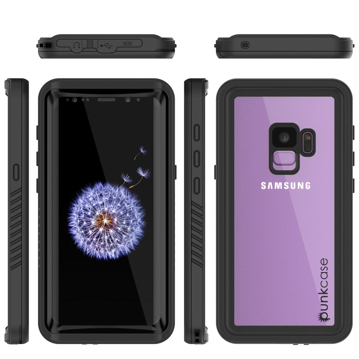 Galaxy S9 PLUS Waterproof Case, Punkcase [Extreme Series] [Slim Fit] [Shock/Snow proof] [Dirproof] Armor Cover W/ Built In Screen Protector [Black] 